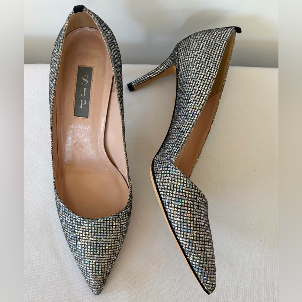🚫sold🚫SJP Sarah Jessica Parker NWOB Nirvana Scintillate Pumps,silver, 37.5 - Picture 7 of 12